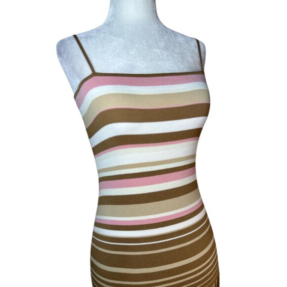 FAITHFULL THE BRAND Esenia Knit Dress in Puce Sepia Stripe Small New Womens Maxi - Picture 9 of 16
